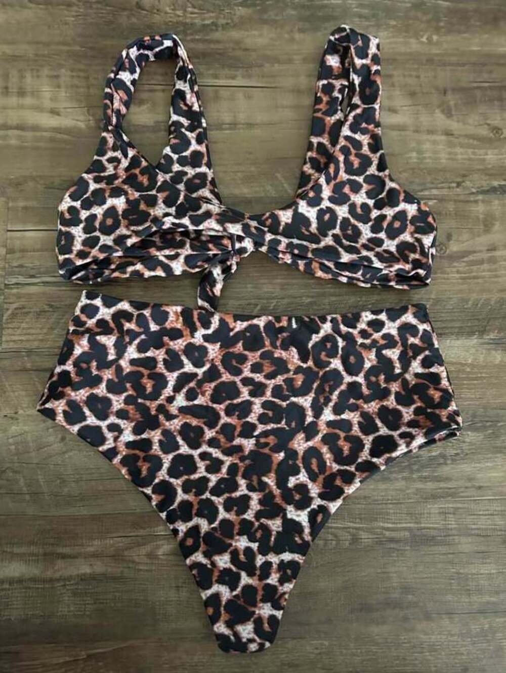 SHEIN Women's Leopard Print Bikini Set Size Medium Multi-Color